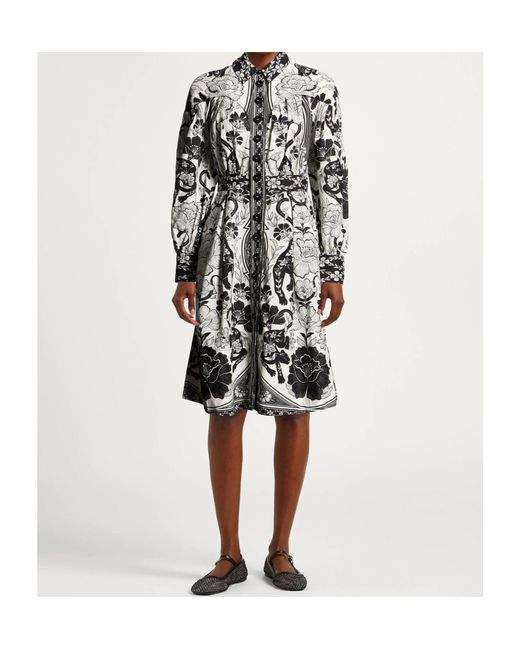 Farm Rio White Long-Sleeved Dress