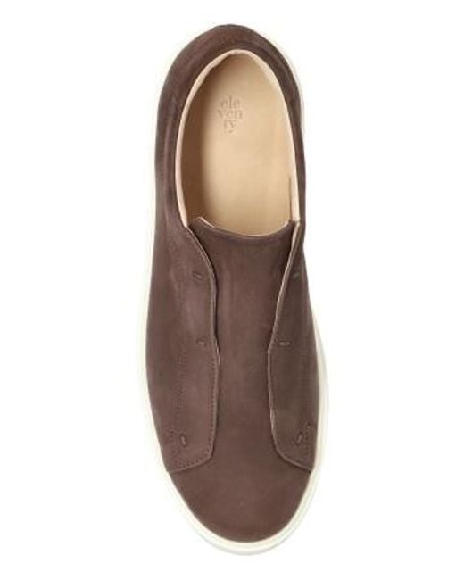 Eleventy Brown Panelled Slip-On Sneakers for men
