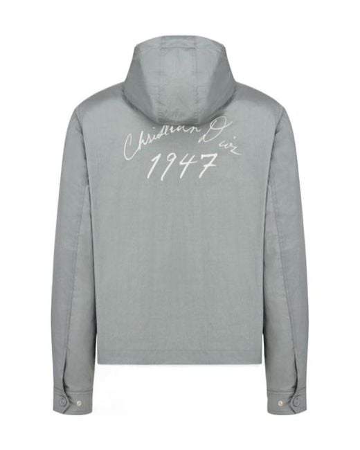 Dior Gray Handwritten Christian Windbreaker for men