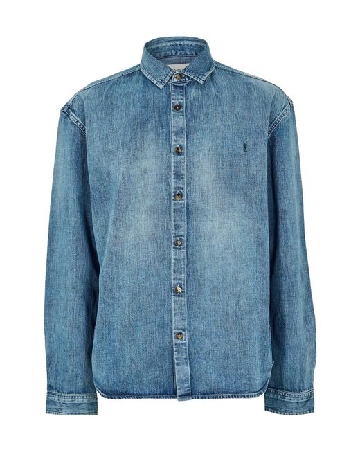 Saint Laurent Blue Saint Denim Shirt for men
