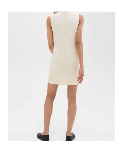 Theory Natural Crewneck Sleeveless Shift Dress