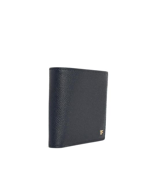 Tom Ford Blue T Logo Bi-Fold Wallet for men