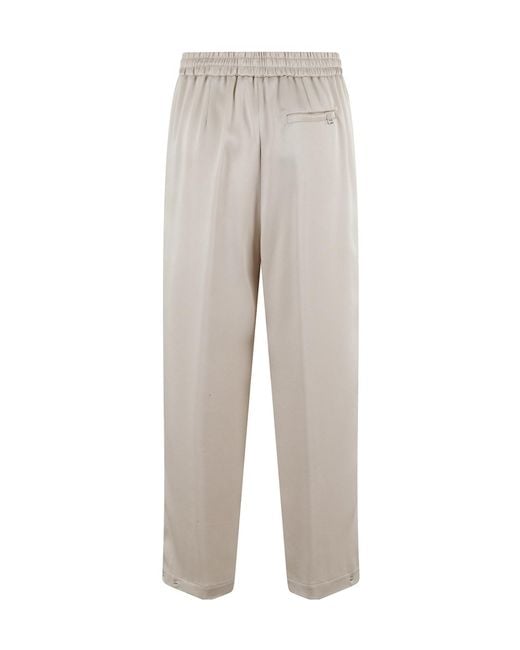 Herno Gray Pleated Drawstring Pants