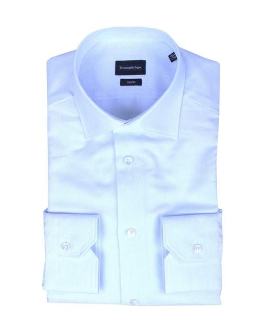Zegna Blue Pocket Long-Sleeved Shirt for men
