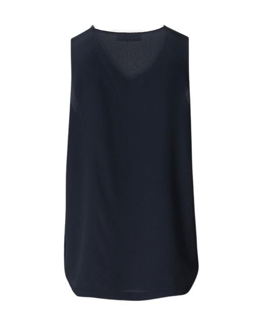 Fabiana Filippi Blue Crepe De Chine Tank Top
