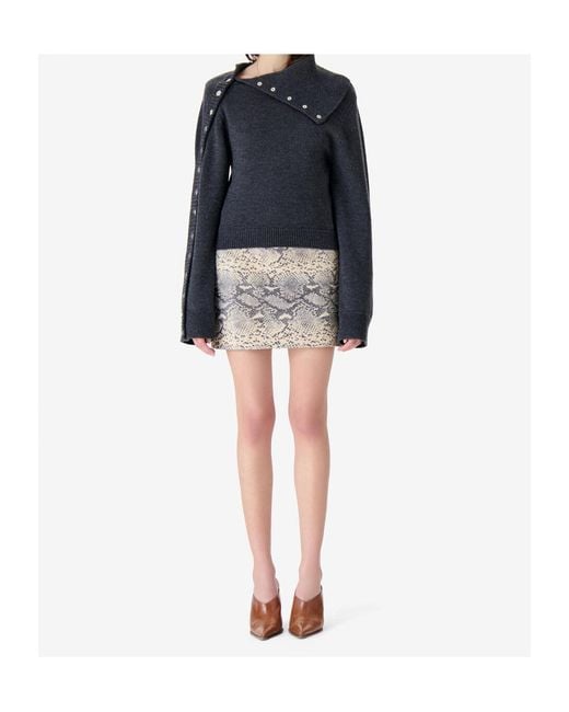 IRO Blue Asymmetrical Wool Sweater