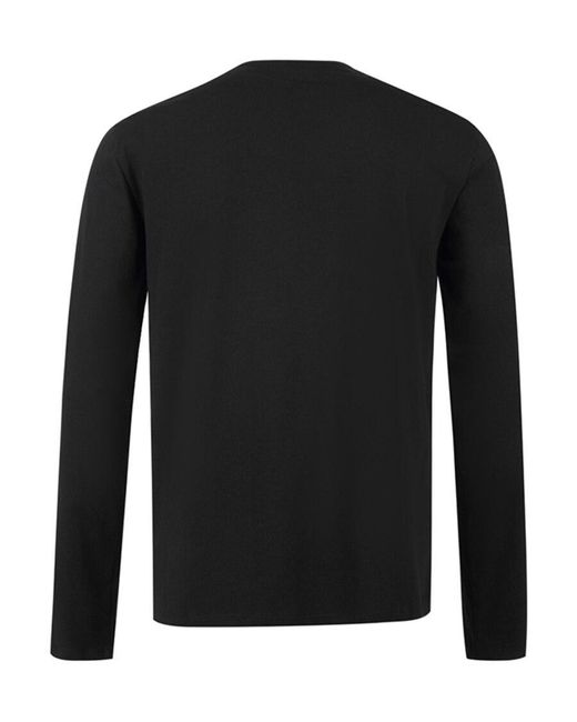 EA7 Black Round-Neck Long-Sleeved T-Shirt for men