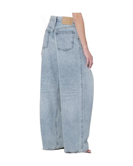 Haikure Blue Whiskering-Effect Jeans