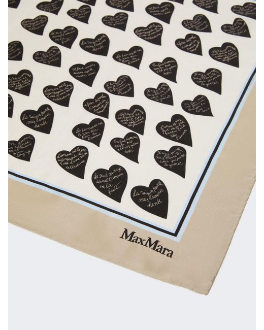 Max Mara Multicolor Printed Silk Twill Foulard