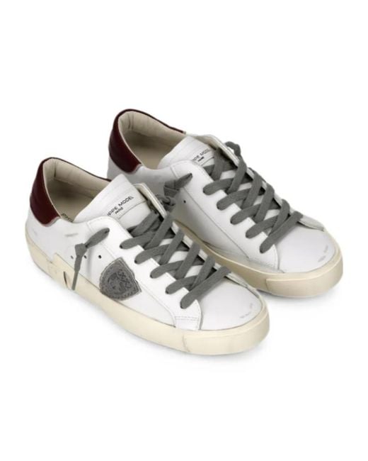 Philippe Model White Lace-Up Sneakers