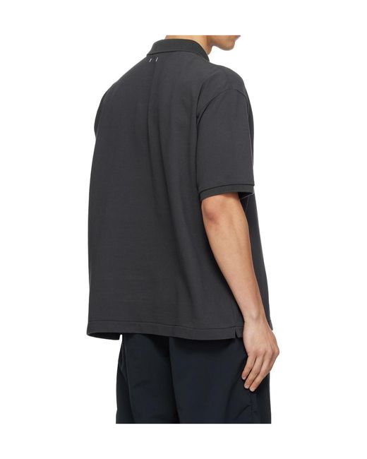 Nanamica Black Short-Sleeved Polo Shirt for men