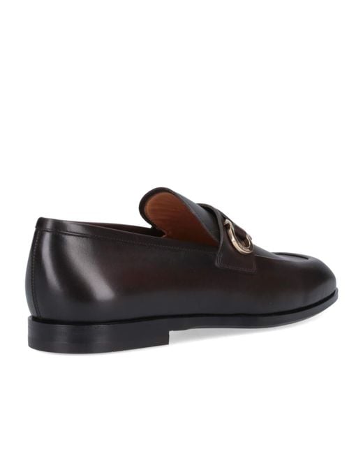 Ferragamo Brown Square Head Loafer Shoes for men