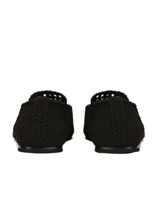 Dolce & Gabbana Black Woven Loafers for men