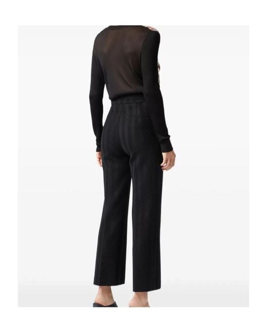 Missoni Black Zigzag-Pattern Straight Trousers