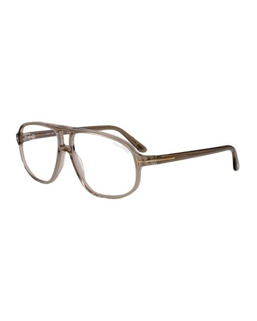 Tom Ford Metallic Eyewear Aviator Frame Glasses for men