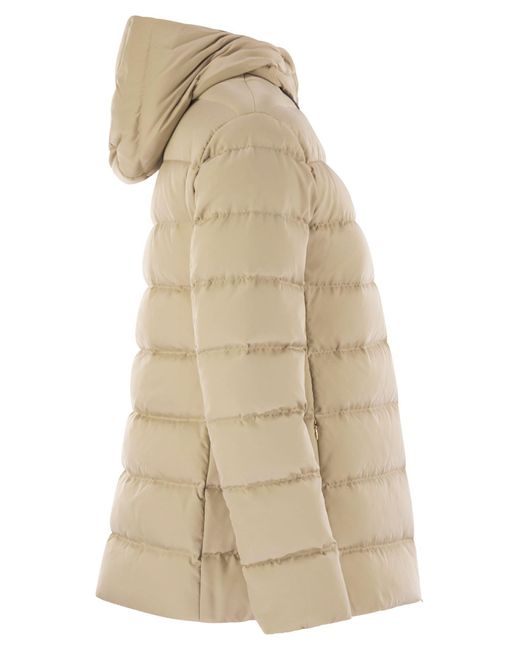 Herno Natural Zip-Up Hooded Down Jacket