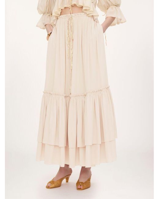 Chloé White Chloé Tiered Maxi Skirt