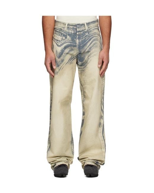CAMPERLAB Gray Distorted Print Jeans for men