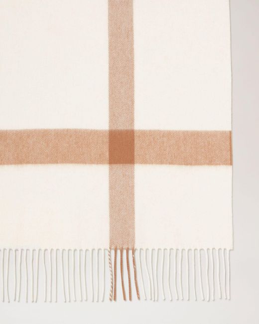 Mulberry White Large Check Scarf