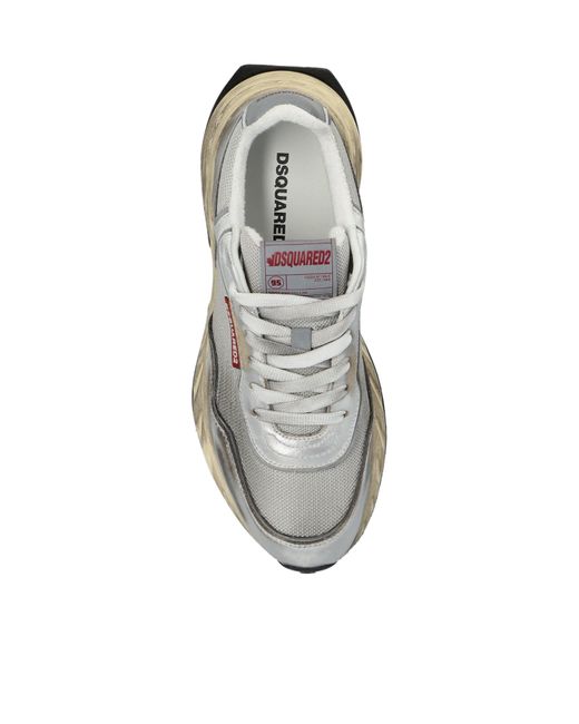DSquared² White Distressed Low-Top Sneakers