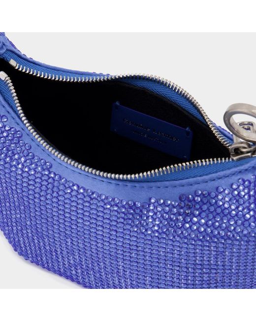Off-White c/o Virgil Abloh Blue Embellished Logo Detailed Clutch Bag