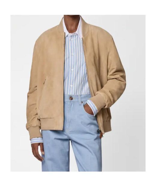 Tod's Natural Suede Bomber Jacket for men