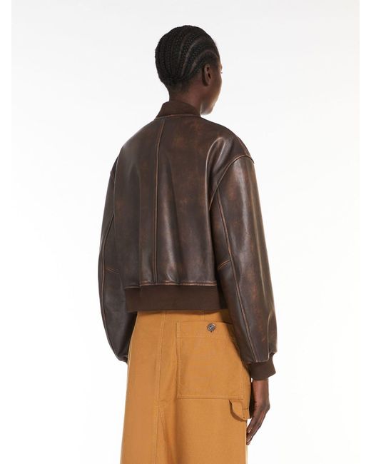 Weekend by Maxmara Brown Hiltex Zip-Up Bomber Jacket