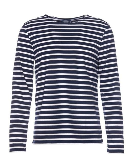 Saint James Blue Striped Crewneck T-Shirt