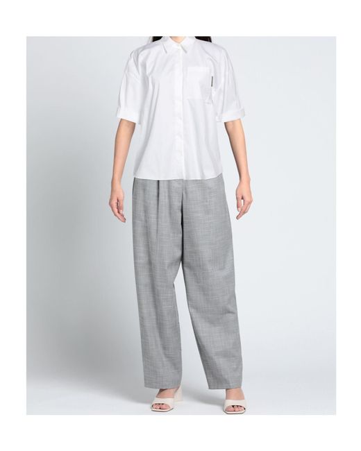 Brunello Cucinelli White Short Sleeve Chest Pocket Shirt