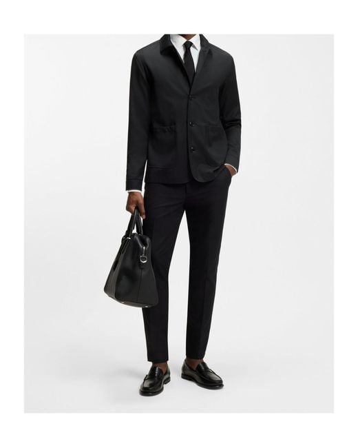 Boss Black Buttoned Patch-Pocket Jacket for men