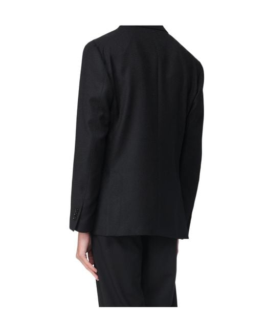 Lardini Black Double-Breasted Wool Jacket for men