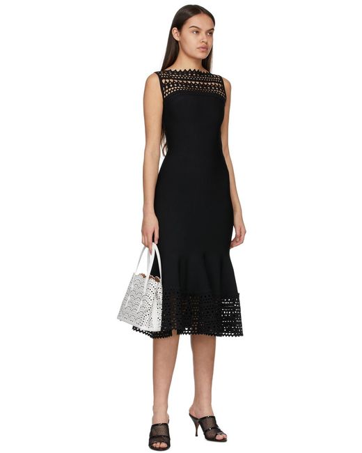 Alaïa White Perforated Pattern Shoulder Bag
