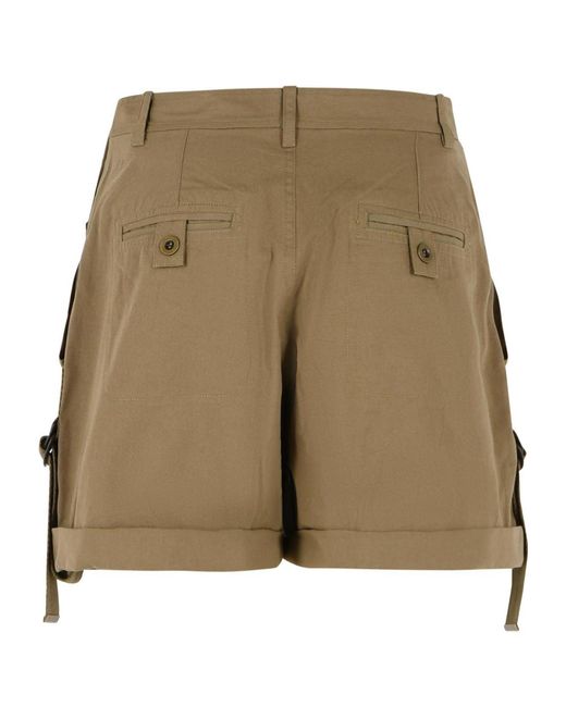 Isabel Marant Natural Drawstring Cuffed Shorts