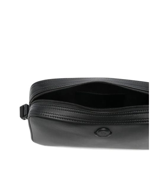 Moncler Black Carlo Zip-Up Messenger Bag for men