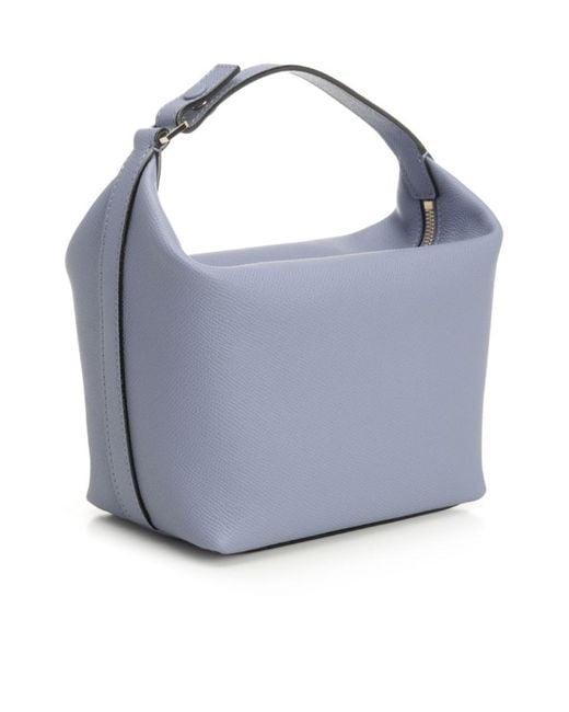 Valextra Blue Mochi Mini Handbag