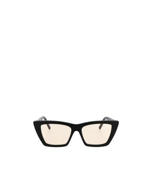 Saint Laurent White Eyewear Cat-Eye Frame Glasses