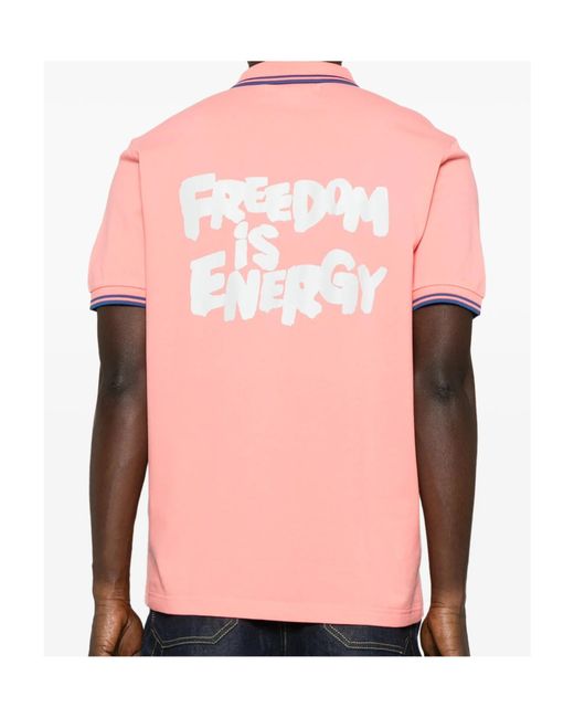 Comme des Garçons White X Fred Perry Logo-Embroidered Polo Shirt for men