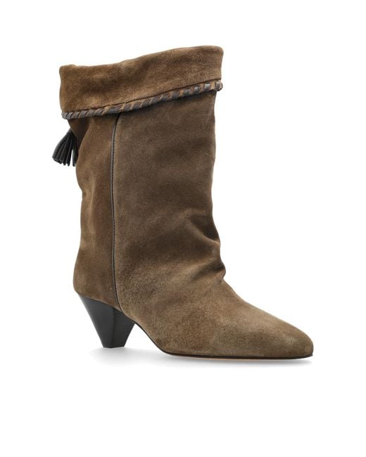 Isabel Marant Brown Pleated Ankle Boots