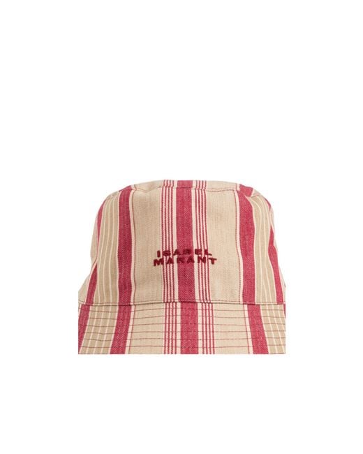 Isabel Marant Pink Shaelyn Striped Hat