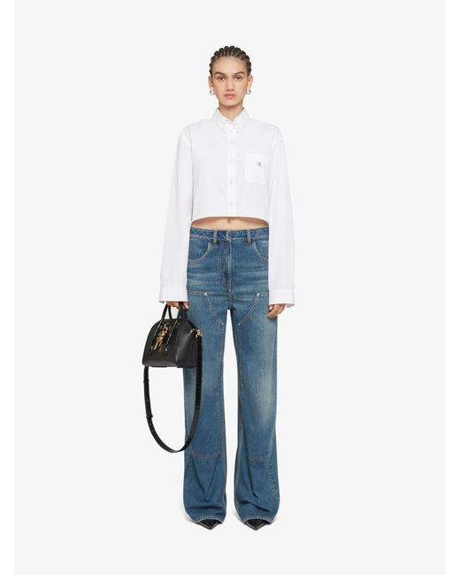 Givenchy White Logo Plaque Collared Shirt
