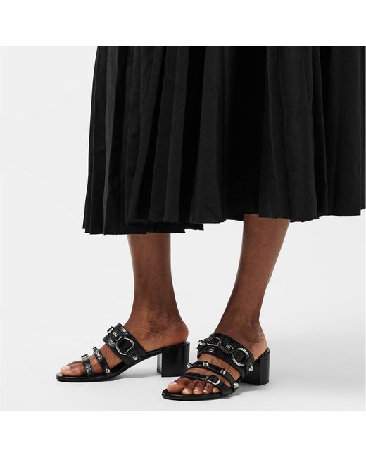 Balenciaga Black Buckle Detail High-Heeled Sandals