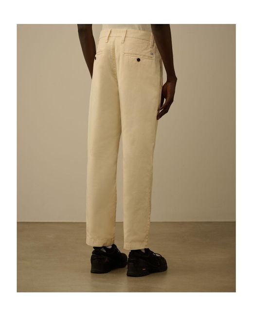 C P Company Natural Pleated Trousers for men