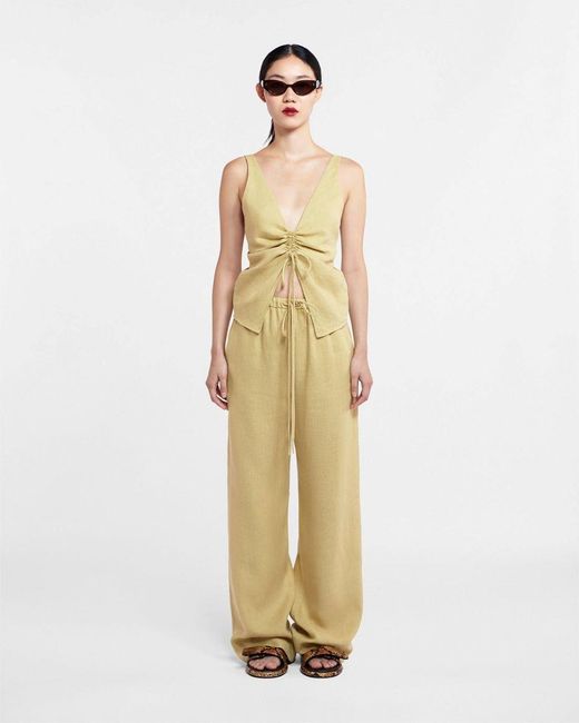 Nanushka Multicolor Linen Drawstring Top