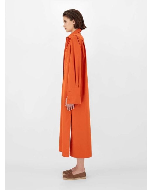Max Mara Red Poplin Shirt Dress
