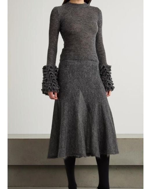 Alaïa Gray A-Line Skirt