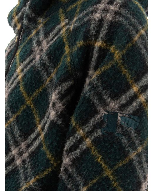 Burberry Black Checked Hooded Zip-Up Jacket for men