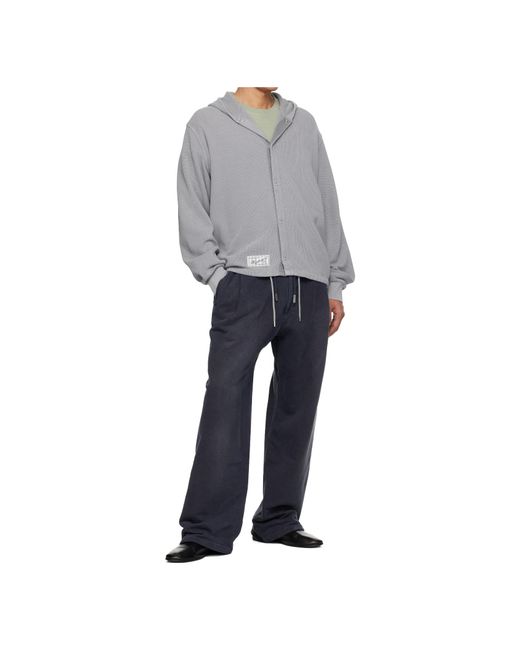 Wooyoungmi Gray Open Front Hooded Sweatshirt for men