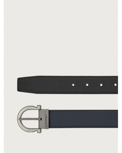 Ferragamo White Ferragamo Logo Engraved Buckle Belt for men