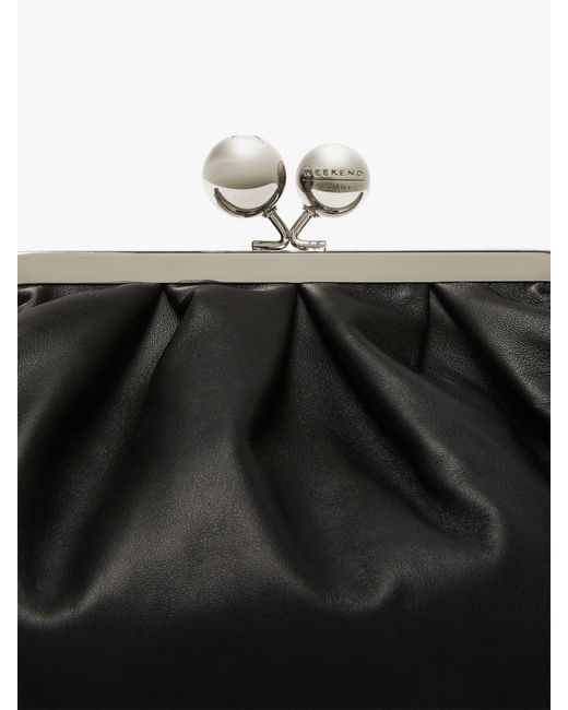Weekend by Maxmara Black Medium Sheepskin Pasticcino Bag