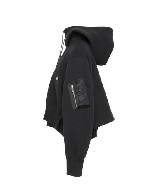 Sacai Black Classic-Hood Zipped Jacket
